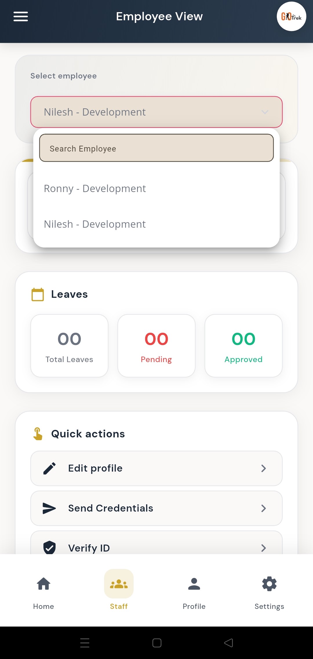 PayrollX employer app filter employees from employee view